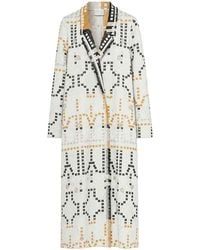 forte_forte - Long Embroidered Jacquard Coat - Lyst