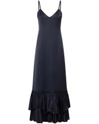 Jil Sander - Ruffled Silk Blend Dress - Lyst