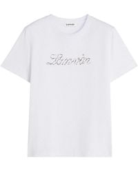 Lanvin - Embroidered Script Logo T-Shirt - Lyst