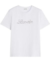 Lanvin - Embroidered Script Logo T-Shirt - Lyst