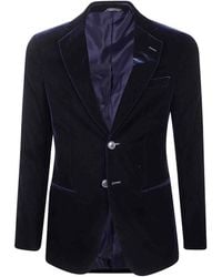 Giorgio Armani - Velvet Single-Breasted Blazer - Lyst