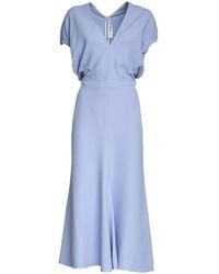 Victoria Beckham - V-Neck Midi Dress - Lyst