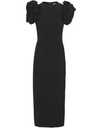 ROTATE BIRGER CHRISTENSEN - Midi Dress With Puff Sleeves - Lyst