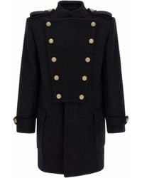 Balmain - Removable Plastron Coat Trench E Impermeabili Nero-Uomo - Lyst