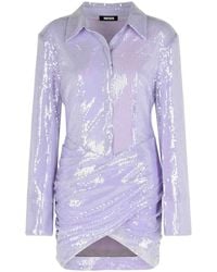 ROTATE BIRGER CHRISTENSEN - Misty Lilac Polyester Sequined Mini Dress - Lyst
