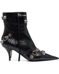 Balenciaga - Cagole Studded Leather Ankle Boots - Lyst