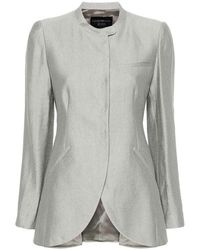 Emporio Armani - Buttoned Blazer Jacket - Lyst