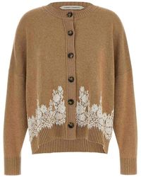 Alberta Ferretti - Lace Insert Cardigan - Lyst