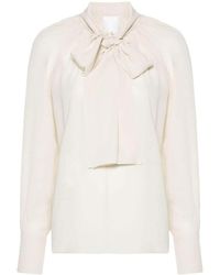 Givenchy - Blouse With Knot Collar - Lyst