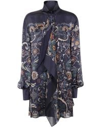 Sacai - Turtle Neck Floral Print Dress - Lyst