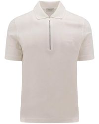 Ferragamo - Cotton Polo Shirt With Embroidered Logo - Lyst