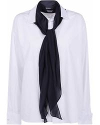 Sacai - Poplin Shirt With Satin Tie - Lyst