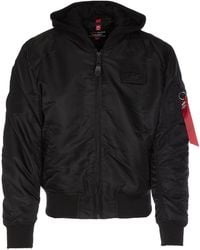 Alpha Industries - Logo Print Hooded Jacket - Lyst