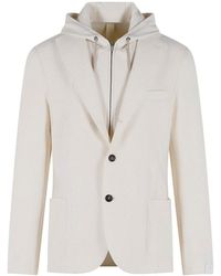 Eleventy - Wool Hooded Blazer - Lyst