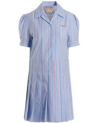 Marni - Striped Cotton Shirt Dress - Lyst