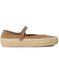 Loewe - Suede And Raffia Rio Mary Janes - Lyst