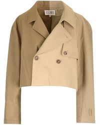 MM6 by Maison Margiela - Cropped Trench Coat - Lyst