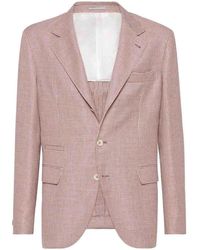 Brunello Cucinelli - Houndstooth-Pattern Blazer - Lyst