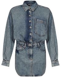 Patrizia Pepe - Denim Mini Shirt Dress - Lyst