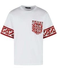 Dolce & Gabbana - Maiolica Print Cotton And Silk T-Shirt - Lyst
