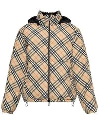 Burberry - M Down Jackets Sand Ip Check - Lyst