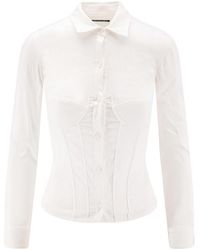 Balenciaga - Cotton Blend Corset Shirt - Lyst