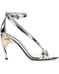 McQueen - Twisted Armadillo 95Mm Patent Sandals - Lyst