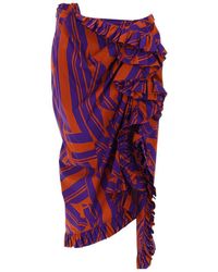 Dries Van Noten - Cotton Asymmetric Midi Skirt - Lyst