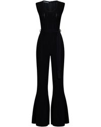 Alberta Ferretti - Ribbed Jumpsuit With Belt - Lyst