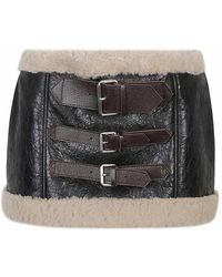 Blumarine - Leather Miniskirt - Lyst