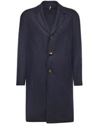 Santaniello - Single-Breasted Wool Blend Coat - Lyst