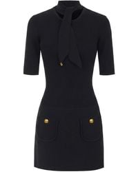Elisabetta Franchi - Ribbed Mini Knitted Dress - Lyst