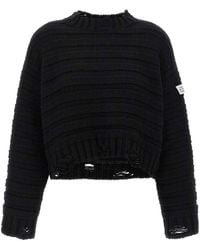 MM6 by Maison Margiela - Distressed Wool Sweater - Lyst