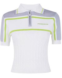CASABLANCA - Tennis Polo Cropped Shirt - Lyst
