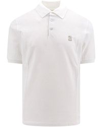 Brunello Cucinelli - Cotton Polo Shirt With Logo Print - Lyst