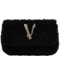 Versace - Logo Tweed Crossbody Bag - Lyst