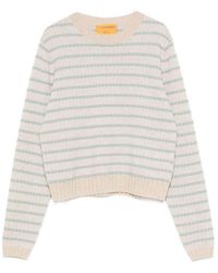 Guest In Residence - Cropped Striped Pure Cashmere Sweater - Lyst