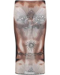 Jean Paul Gaultier - Safe Sex Tattoo Midi Skirt - Lyst