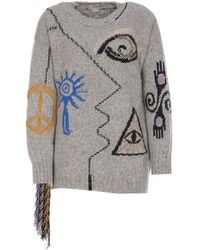 Stella McCartney - Art Embroidered Wool Sweater - Lyst