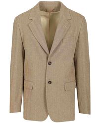 Golden Goose - Single-Breasted Chevron Linen Blend Blazer - Lyst