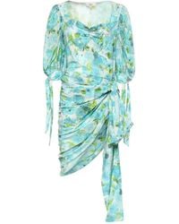 Chloé - Draped Silk Mini Dress With Floral Print - Lyst