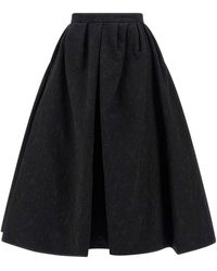Carolina Herrera - Cotton Jacquard Midi Skirt With Crinoline Underskirt - Lyst