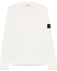 Stone Island - Ivory Crew-Neck Sweater - Lyst