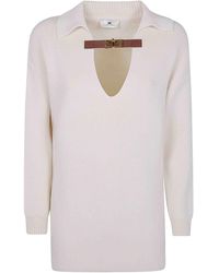Elisabetta Franchi - Polo Neck Sweater - Lyst