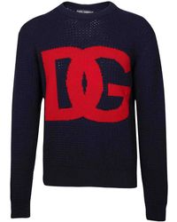 Dolce & Gabbana - Wool Sweater With Dg Logo - Lyst