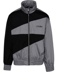 KENZO - Gray Nylon Jacket - Lyst