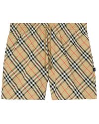 Burberry - Apos;S Check Woven Drawstring Swim Shorts - Lyst
