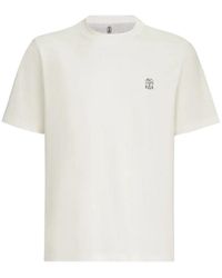 Brunello Cucinelli - Cotton T-Shirt With Logo - Lyst