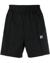 Palm Angels - Monogram-embroidered Striped Track Shorts - Lyst