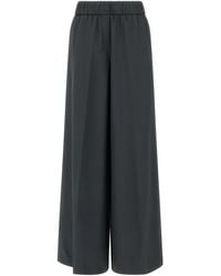 Peserico - Fluid Viscose Twill Wide Leg Pants With Trompe L'Oeil Flap - Lyst